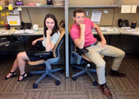 MPH students Cailin M and Eric H at their placement at KFL&A Public Health