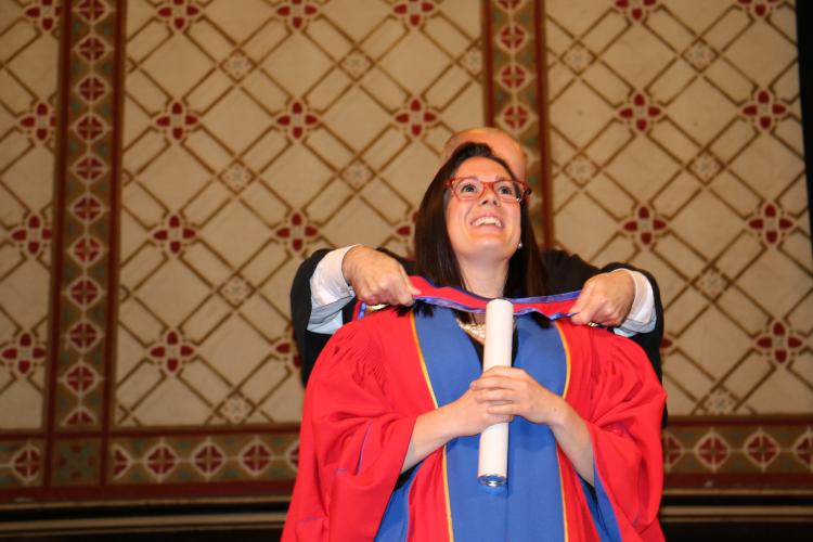 New PhD graduate Alyson Mahar at June 2017 Convocation