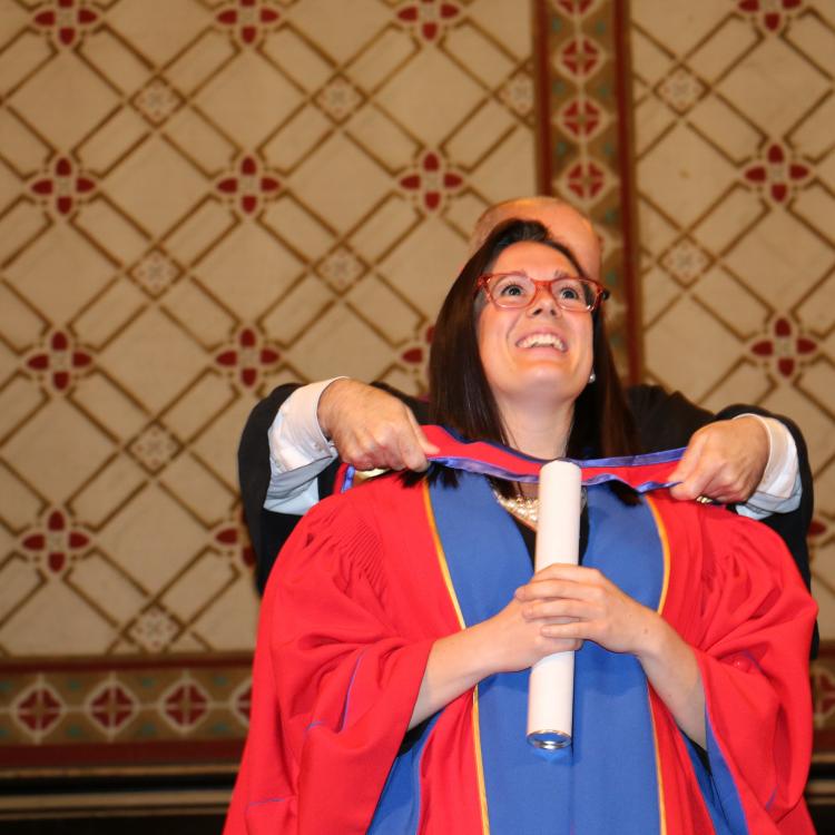 New PhD graduate Alyson Mahar at June 2017 Convocation